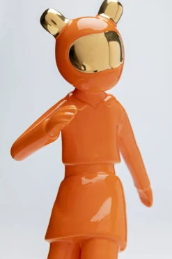 Figurka Dekoracyjna Skater Astronauta Pomarańczowa 17x33 Cm