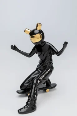 Figurka Dekoracyjna Skater Astronauta 26x21 Cm Czarna