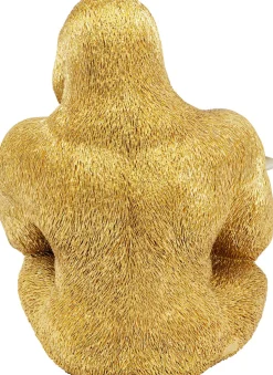 Figurka Dekoracyjna Z Tacą Gorilla Butler 29x37 Cm Złota