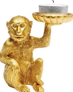 Figurka Dekoracyjna Ze świecznikiem Na Telighty Monkey 11x11 Cm Złota
