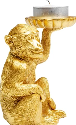 Figurka Dekoracyjna Ze świecznikiem Na Telighty Monkey 11x11 Cm Złota