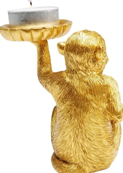 Figurka Dekoracyjna Ze świecznikiem Na Telighty Monkey 11x11 Cm Złota