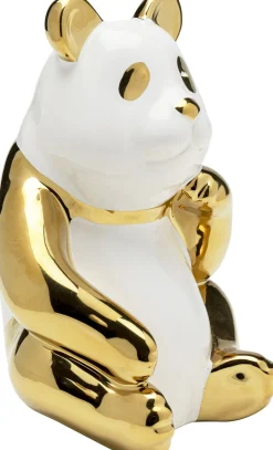 Figurka Dekoracyjna Złota Panda 14x19 Cm
