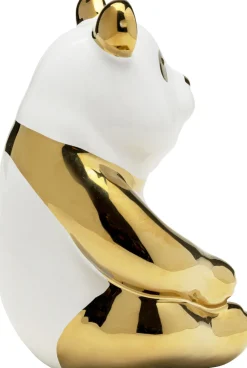 Figurka Dekoracyjna Złota Panda 14x19 Cm