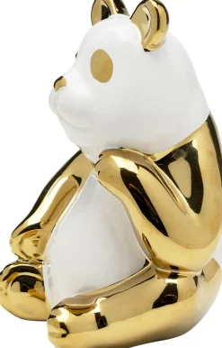 Figurka Dekoracyjna Złota Panda 14x19 Cm