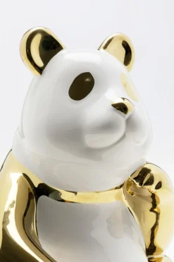 Figurka Dekoracyjna Złota Panda 14x19 Cm