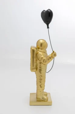Figurka Dekoracyjna Złoty Astronauta Z Czarnym Balonem 41 Cm