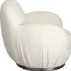 Fotel Biały Obrotowy Skandynawski Boucle Do Salonu 88x90 Cm