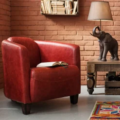 Fotel Cigar Lounge 72x70 Cm Czerwony