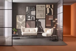 Fotel Do Salonu Biały Boucle Nogi Czarne Stalowe 80x83 Cm
