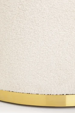 Fotel Do Salonu Glamour Tkanina Pluszowa Biała Podstawa Złota 75x83 Cm