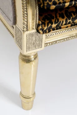 Fotel Glamour Do Salonu Panterka Rama Złota 70x98 Cm