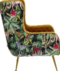 Fotel Nonna Jungle 75x102 Cm Kolorowy - Siedzisko Musztardowe