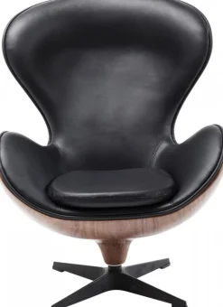 Fotel Obrotowy Loung 43x114 Cm Czarno-orzechowy
