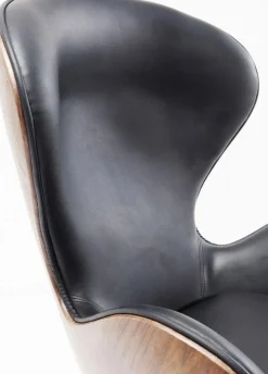 Fotel Obrotowy Loung 43x114 Cm Czarno-orzechowy