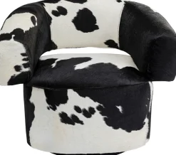Fotel Obrotowy Maye Cow 76x86 Cm Skóra Naturalna