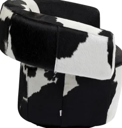 Fotel Obrotowy Maye Cow 76x86 Cm Skóra Naturalna