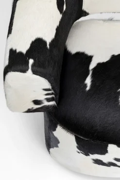 Fotel Obrotowy Maye Cow 76x86 Cm Skóra Naturalna