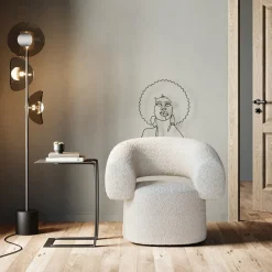 Fotel Obrotowy Maye 76x86 Cm Kremowy