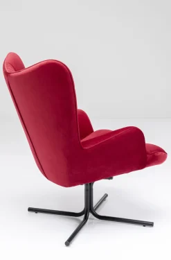 Fotel Obrotowy Oscar Velvet 82x95 Cm Czerwony