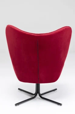 Fotel Obrotowy Oscar Velvet 82x95 Cm Czerwony