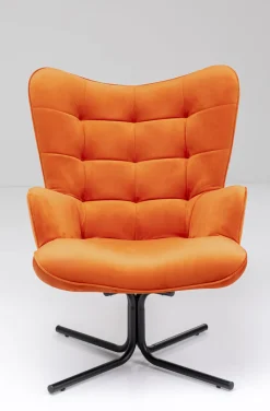 Fotel Obrotowy Oscar Velvet 82x95 Cm Pomarańczowy