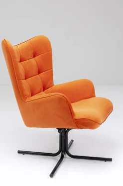 Fotel Obrotowy Oscar Velvet 82x95 Cm Pomarańczowy