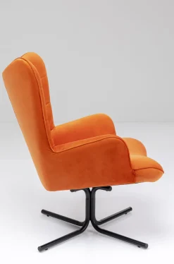 Fotel Obrotowy Oscar Velvet 82x95 Cm Pomarańczowy