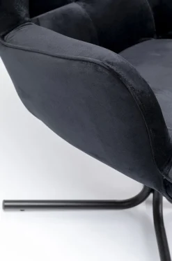 Fotel Obrotowy Oscar Velvet 82x95 Cm Czarny