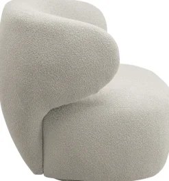 Fotel Obrotowy Uszak W Kolorze Kremowym 80x77 Cm