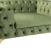 Fotel Welurowy Pikowany Zielony Glamour Nogi Złote 120x70 Cm