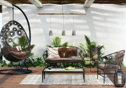 Fotel Wiszący Ibiza 104x203 Cm Brązowy