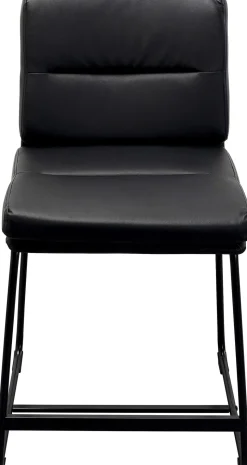 Hoker Niski W Kolorze Czarnym Ekoskóra I Stal 60 Cm
