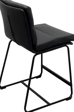 Hoker Niski W Kolorze Czarnym Ekoskóra I Stal 60 Cm