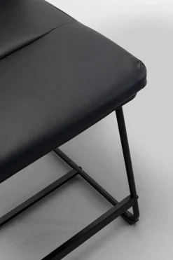 Hoker Niski W Kolorze Czarnym Ekoskóra I Stal 60 Cm