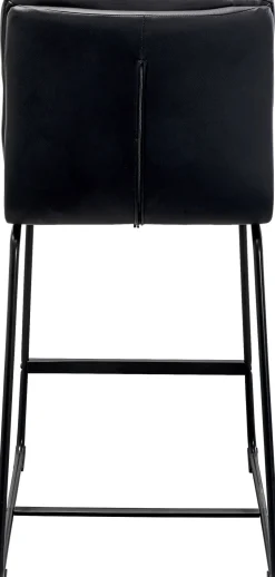 Hoker W Kolorze Czarnym Ekoskóra I Stal 75 Cm