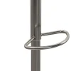 Hoker W Kolorze Srebrnym Z Regulacją Wysokości Okrągłe Siedzisko 60-82 Cm