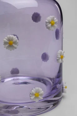Karafka Szklana Fioletowa Wzór Kwiatowy 755 Ml