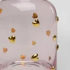 Karafka Szklana Różowa Wzór Złote Serduszka 755 Ml