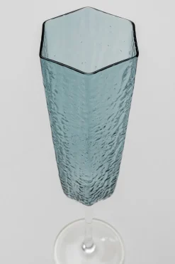 Kieliszek Do Szampana Szklany Niebieski 250 Ml 27 Cm