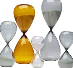 Klepsydra Szklana Transparentna I Różowa Ø7x17 Cm