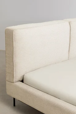 Łóżko Podwójne Z Zagłówkiem Kremowe Nogi Czarne 160x200 Cm