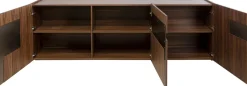 Komoda Brązowa Fornirowana 3-drzwiowa 200x76 Cm