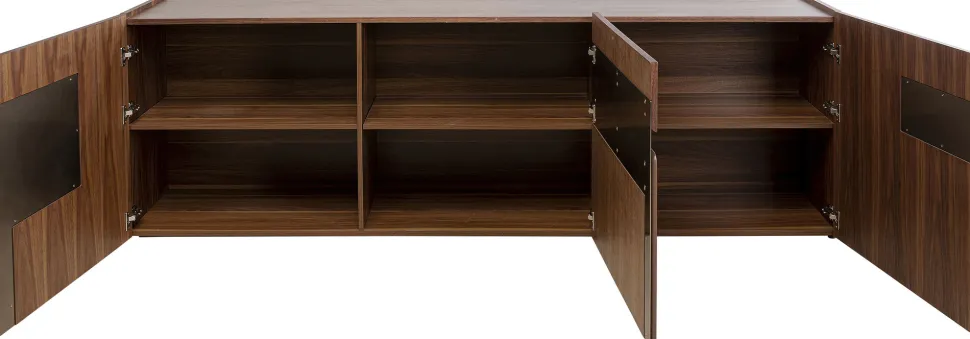 Komoda Brązowa Fornirowana 3-drzwiowa 200x76 Cm