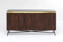 Komoda Catalina 160x86 Cm Drewno Mango Ciemnobrązowe - Blat Marmur