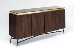 Komoda Catalina 160x86 Cm Drewno Mango Ciemnobrązowe - Blat Marmur