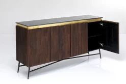 Komoda Catalina 160x86 Cm Drewno Mango Ciemnobrązowe - Blat Marmur
