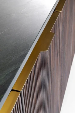 Komoda Catalina 160x86 Cm Drewno Mango Ciemnobrązowe - Blat Marmur