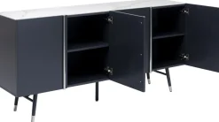 Komoda Catania 180x61 Cm Ciemnoszara - Blat Szklany
