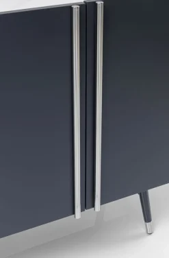 Komoda Catania 180x61 Cm Ciemnoszara - Blat Szklany